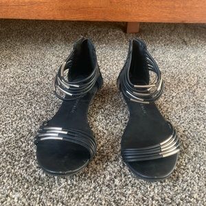 Rock republic black gladiator sandals, size 8